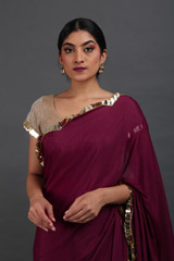 Maroon Saree With Gold Blouseuntitled (5 of 11)